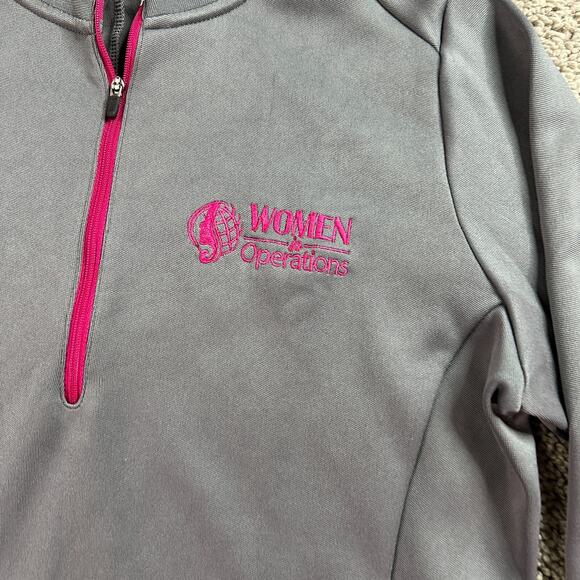 Nike Golf Jacket Womens Large Gray Pink 1/4 Zip Pullover Cover Up Dri Fit READ - Picture 4 of 13